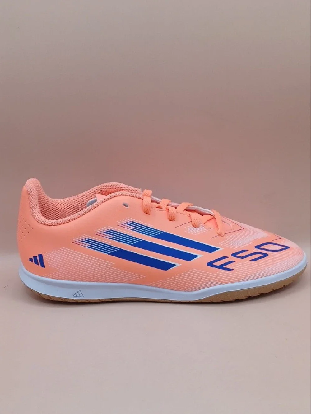 NWOB Adidas F50 Club Soccer Shoes-Coral Blaze Pack Junior Unisex Size 4 US